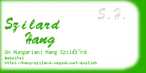 szilard hang business card